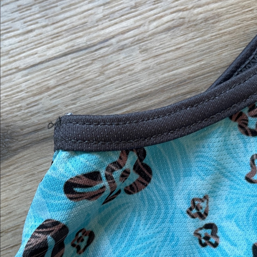 Shebeest Light Aqua Leopard-Print cycling Tank with zippered back pocket - Picture 3 of 7